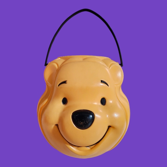 Vintage Disney Winnie The Pooh Halloween Pumpkin Pail Buck Blow Mold - Picture 2 of 9